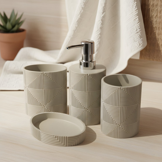 Ceramic Bathroom Set - 4 Pcs